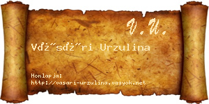 Vásári Urzulina névjegykártya